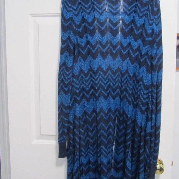 MISSONI for Target 2011 L Navy & Blue Zig Zag Chevron Long Cardigan Sweater - Picture 2 of 5